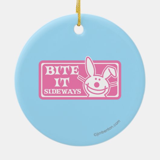 Bite it Sideways Keramisch Ornament (Achterkant)