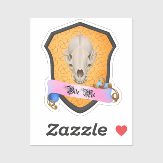 Bite Me Badger Skull Sticker (Vel)