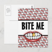 Bite me briefkaart (Voorkant / Achterkant)