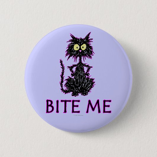 Bite me! Cat Cft-Design Ronde Button 5,7 Cm (Voorkant)