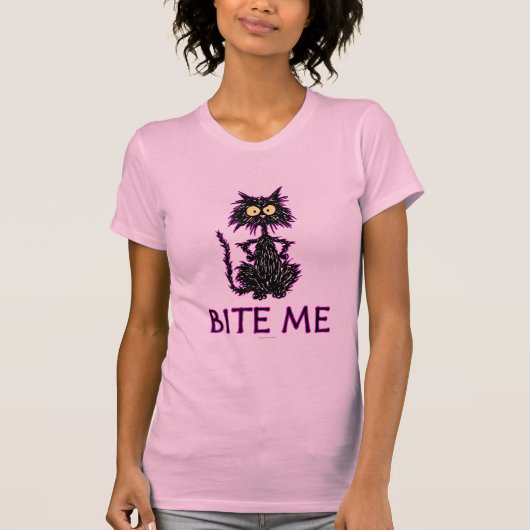 Bite me! Cat Cft-Design T-shirt (Voorkant)