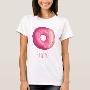Bite me Donut met roze vorst en springen T-shirt