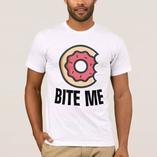 BITE ME, Funny Donut T-shirts (Voorkant)
