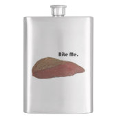 Bite me Funny Steak Beef Pun Joke Flacon (Voorkant)