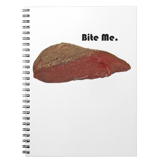 Bite me Funny Steak Beef Pun Joke Notitieboek (Voorkant)