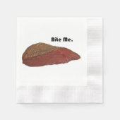 Bite me Funny Steak Beef Pun Joke Servetten (Voorkant)