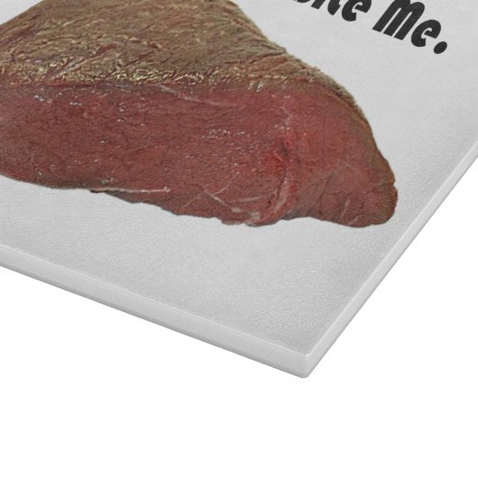 Bite me Funny Steak Beef Pun Joke Snijplank (Hoek)