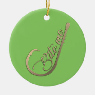 Bite Me Funny Vist Keramisch Ornament