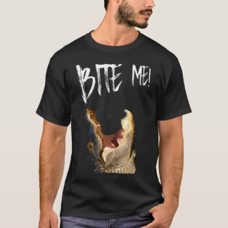 Bite Me Gedrukte Alligator T-shirt