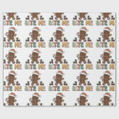 Bite me Gingerbrood Groovy Kerstmis Cadeaupapier (Vlak)