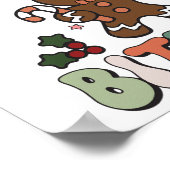 Bite me Gingerbrood Groovy Kerstmis Poster (Hoek)