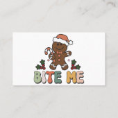 Bite me Gingerbrood Groovy Kerstmis Visitekaartje (Achterkant)