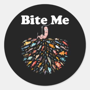 Bite Me Go Gevist Visser Vist Lover Ronde Sticker