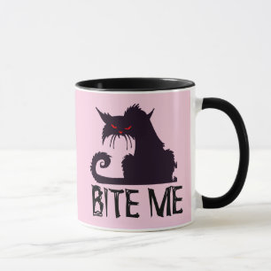 BITE ME, grappige Black Cat Coffee Mugs Mok