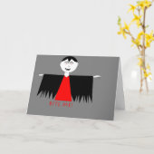 "Bite Me" Hallowe'en Kaart (Gele Bloem)