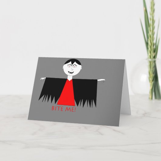 "Bite Me" Hallowe'en Kaart (Voorkant)