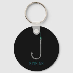 Bite Me Hook Gevist Vissers Anglers Gift Sleutelhanger