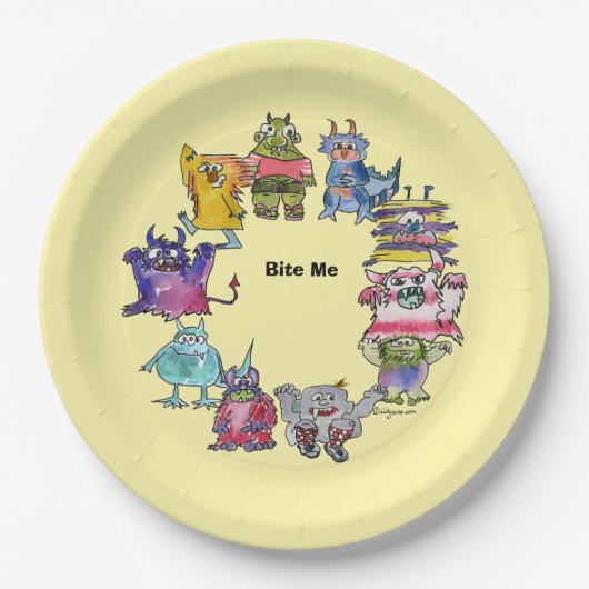 Bite Me Monsters Cartoon Bord (Voorkant)