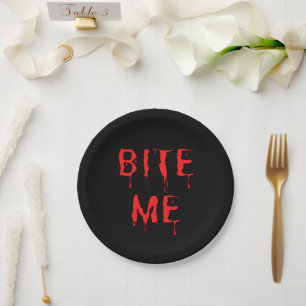Bite me papieren bordje