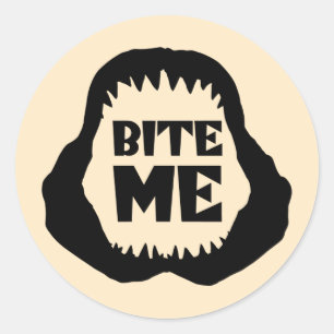 Bite me Quote - Shark Jaws Ronde Sticker
