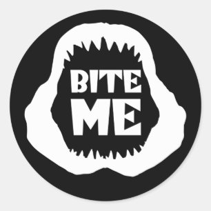 Bite me Quote - Shark Jaws Ronde Sticker