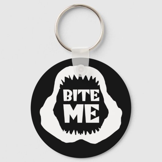 Bite me Quote - Shark Jaws Sleutelhanger (Voorkant)