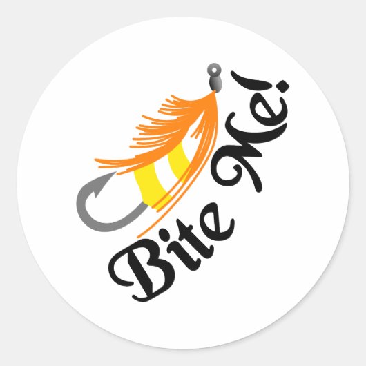 Bite me ronde sticker (Voorkant)