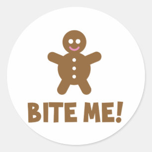 Bite me ronde sticker