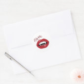 Bite me ronde sticker (Envelop)