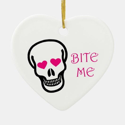 Bite me (schedel) keramisch ornament (Voorkant)
