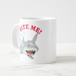 Bite me Shark op White Extra Grote Mok