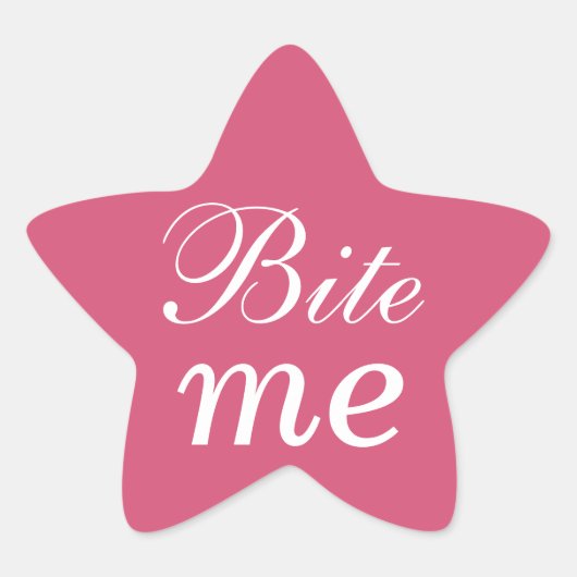 Bite Me Star Sticker - Rose (Devant)