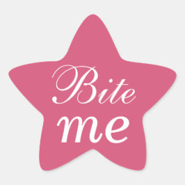 Bite me Star Sticker - Roze
