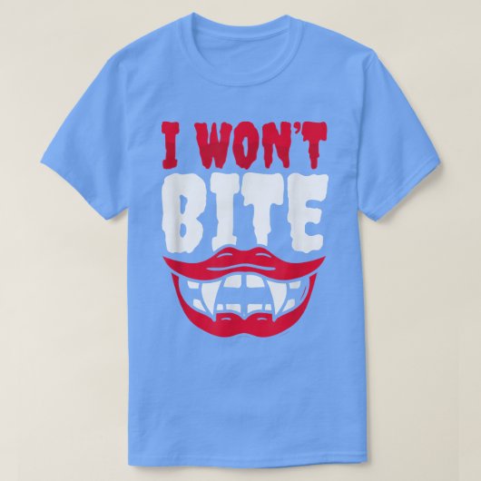 Bite me Vampire Halloween Costume ik wil geen Fan  T-shirt (Design voorkant)