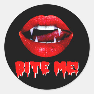 Bite Me Vampire Halloween Ronde Sticker