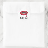Bite Me Vampire Ronde Sticker (Tas)