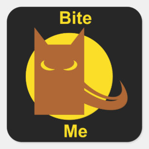 Bite me vierkante sticker