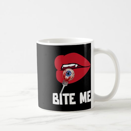 Bite Me Y Vampire Lips Halloween Party Kostuum Koffiemok (Rechts)