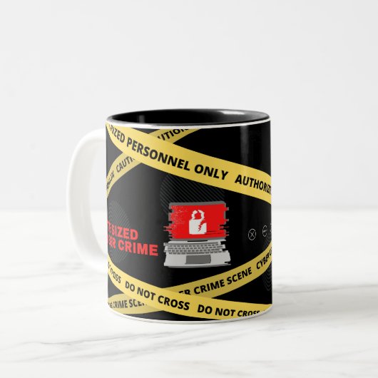 Bite Sized Cyber Crime Banner Mug (Devant gauche)