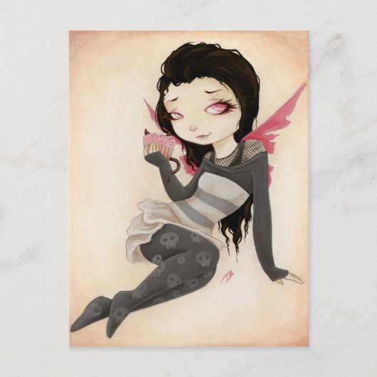 Bite- Vampire gothic Cupcake Briefkaart (Voorkant)