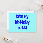 Biteer mijn verjaardagskont! kaart (Voorkant / Achterkant in situ)