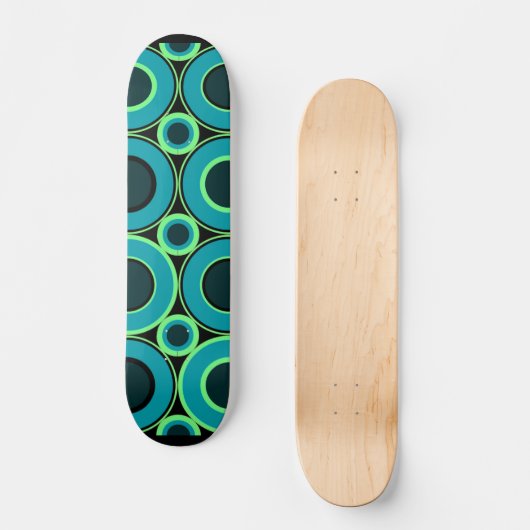 Bitesize Blauwgroen Donuts met Mint Skateboard (Voorkant)