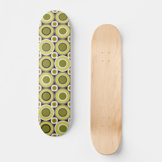 Bitesize Olijfgroene donuts met wit Skateboard (Voorkant)