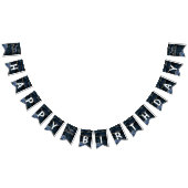 Bithday Agate Marine Blue Gold Marble Bung drapeau (Tout)