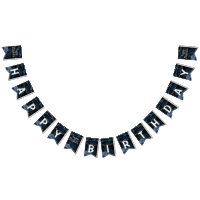 Bithday Agate Marine Blue Gold Marble Bung drapeau