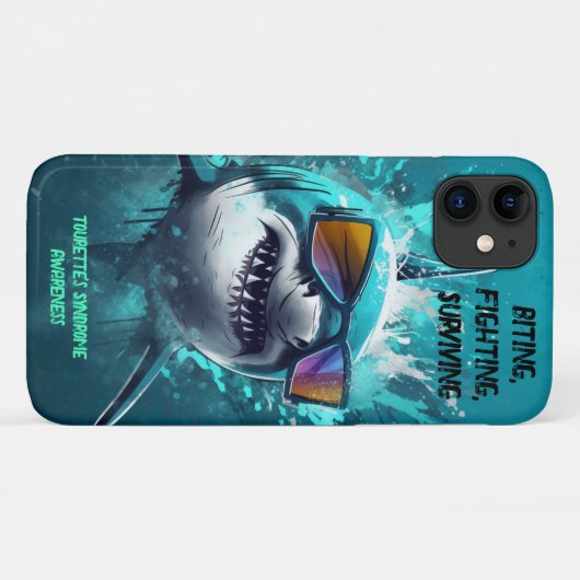 Biting Fighting Surviving Tourette's iPhone Case (Achterkant (horizontaal))