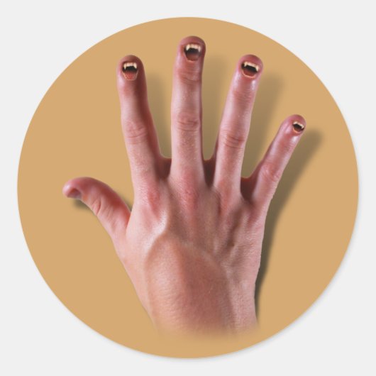 Biting Fingernails Ronde Sticker (Voorkant)