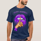 Biting Lips Epilepsy Bewustheid Maand T-shirt (Voorkant)