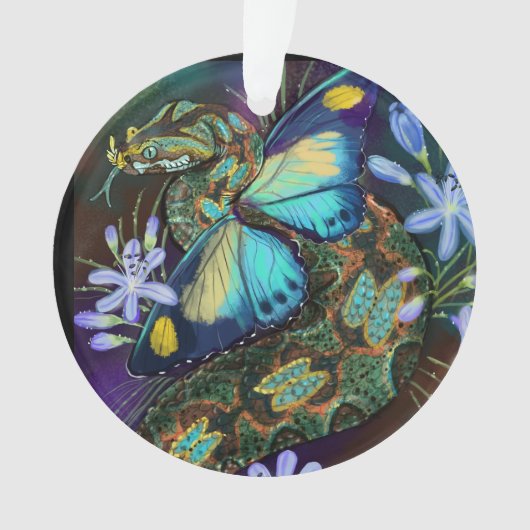 Bitis Nasicornis Butterfly Viper Art Ornament (voorkant)