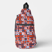 Bitmap blauw & rood hart sling bag (Voorkant)